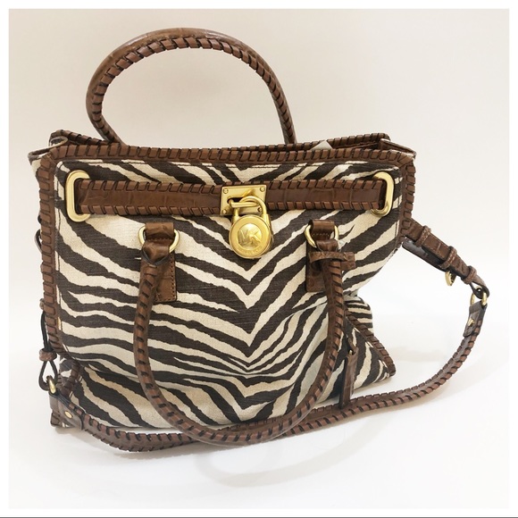 Michael Kors Handbags - Michael Kors Zebra Large Hamilton Purse Bag